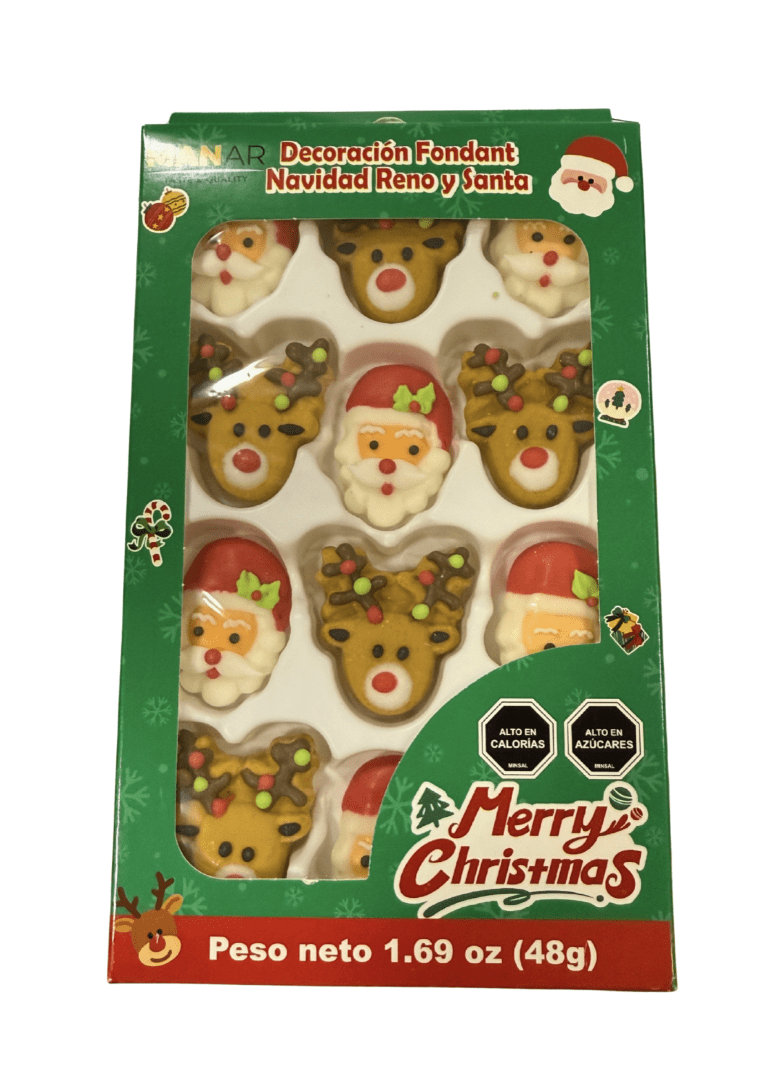 DECORACION FONDANT NAVIDAD RENO Y SANTA 12 FIGURAS1