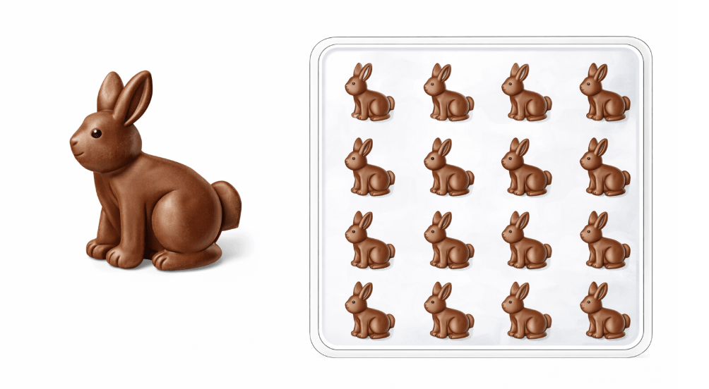 MOLDE N°352 CONEJITOS SENTADOS  - PASCUA1