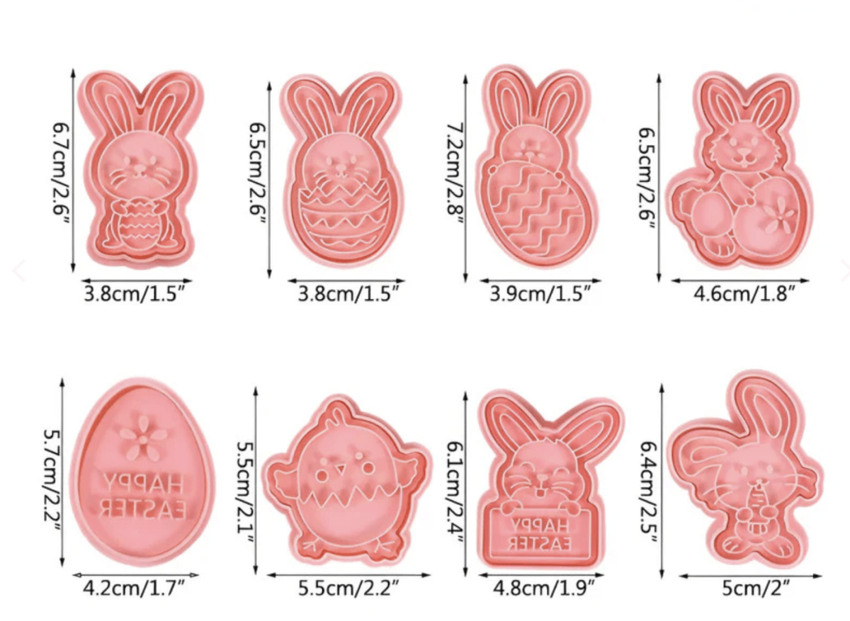 8 CORTADORES DE GALLETA DE PASCUA - 1111314
