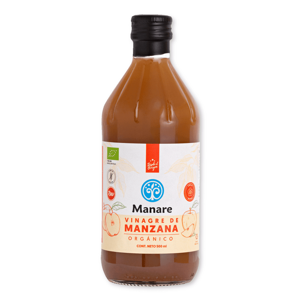VINAGRE DE MANZANA 500 ML ORGANICO MANARE1