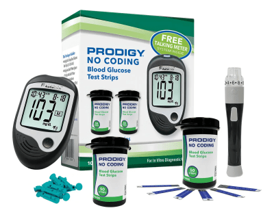 KIT GLUCOMETRO PRODIGY 100 TIRAS + 100 LANCETAS1