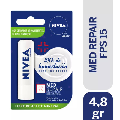 NIVEA BALSAMO LABIAL MED REPAIR FACTOR SOLAR 15 X 4,8 GRAMOS1