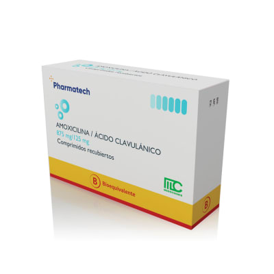 AMOXICILINA ACIDO CLAVULANICO 875 MILIGRAMOS/125 MILIGRAMOS X 14 COMPRIMIDOS BIOEQUIVALENTE1