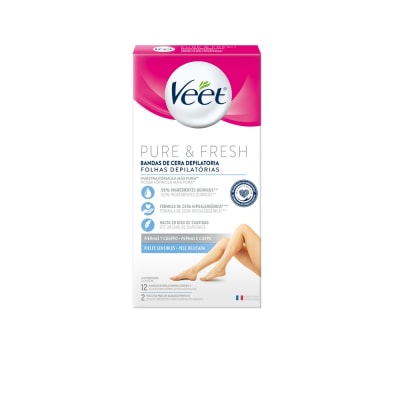 VEET BANDAS DEPILATORIAS CORPORAL PURE & FRESH PIEL SENSIBLE X 121