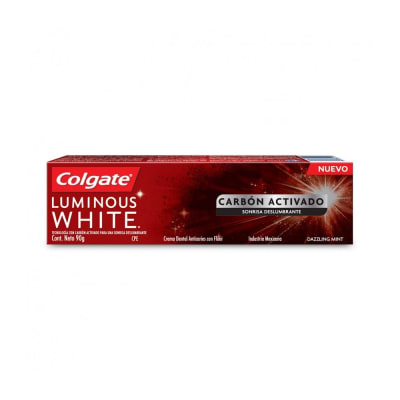 COLGATE CREMA DENTAL LUMINOUS WHITE CARBON ACTIVADO X 90 GRAMOS1