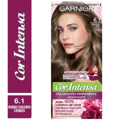 TINTE PELO GARNIER COR INTENSA 6.1 RUBIO OSCURO CENIZA X 1 UNIDAD1
