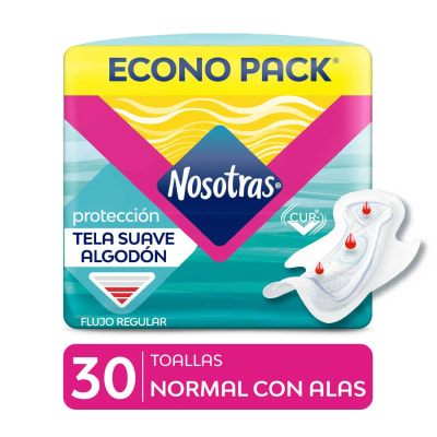 TOALLA FEMENINA NOSOTRAS NORMAL CON ALAS X 30 UNIDADES1