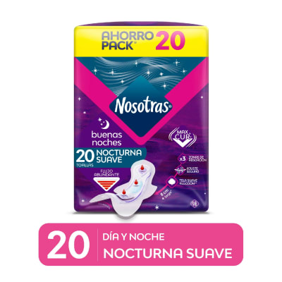 TOALLA FEMENINA NOSOTRAS BUENAS NOCHES CON ALAS X 20 UNIDADES1