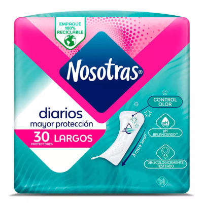 PROTECTOR FEMENINO NOSOTRAS DIARIO LARGO X 30 UNIDADES1