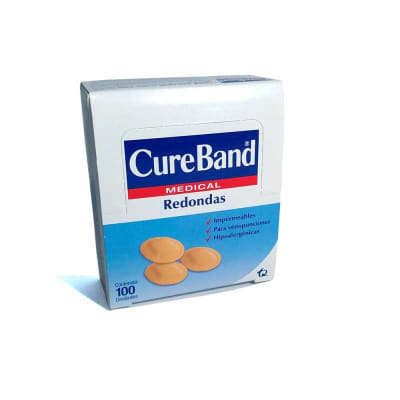 PARCHE CURITA REDONDO CUREBAND X 100 UNIDADES1