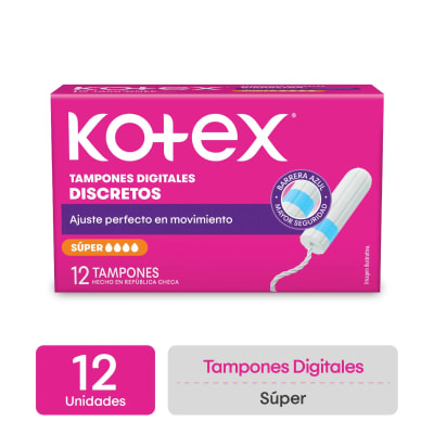 TAMPON FEMENINO KOTEX DIGITAL SUPER PLUS X 12 UNIDADES1