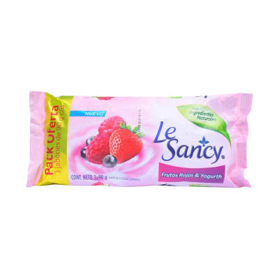 JABON DE BARRA LE SANCY FRUTOS ROJOS X 90 GRAMOS1