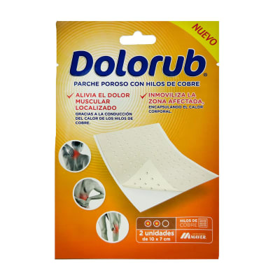 DOLORUB PARCHE HILOS COBRE  10 X 7 CENTIMETROS X 1 UNIDAD1