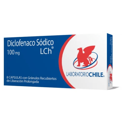 DICLOFENACO LIBERACION PROLONGADA 100 MILIGRAMOS X 8 CAPSULAS - LABORATORIO CHILE1