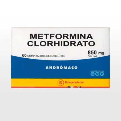 METFORMINA 850 MILIGRAMOS X 60 COMPRIMIDOS BIOEQUIVALENTE - ANDROMACO1