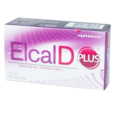 ELCAL D PLUS CALCIO 500 MILIGRAMOS + VITAMINA D X 30 CAPSULAS1