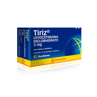 TIRIZ 5 MILIGRAMOS X 30 COMPRIMIDOS BIOEQUIVALENTE1