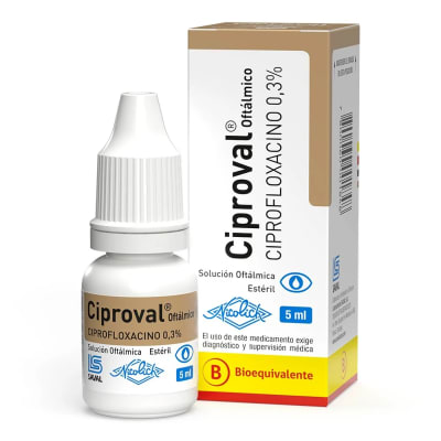 CIPROVAL SOLUCION OFTALMICA 0,3% X 5 MILILITROS1