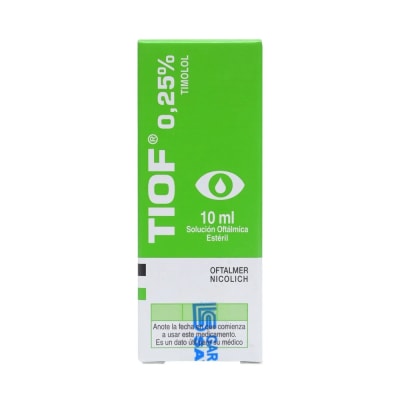 TIOF TIMOLOL 0,25% SOLUCION OFTALMICA X 10 MILILITROS1