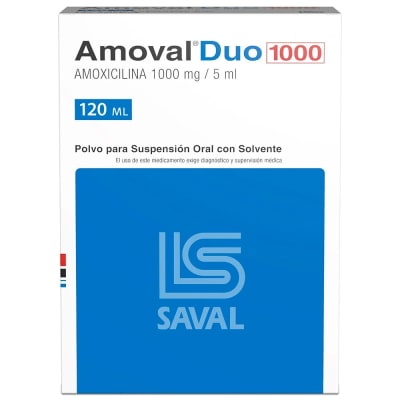 AMOVAL DUO POLVO PARA SUSPENSION ORAL 1 GRAMO X 120 MILILITROS1