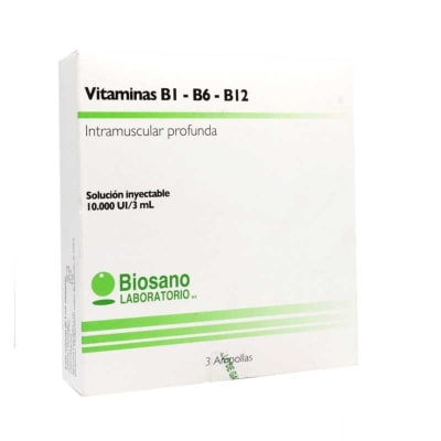 VITAMINA B1 B2 B12 INYECTABLE X 3 AMPOLLAS1