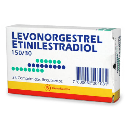 LEVONORGESTREL ETINILESTRADIOL 150/30 MICROGRAMOS X 28 COMPRIMIDOS1