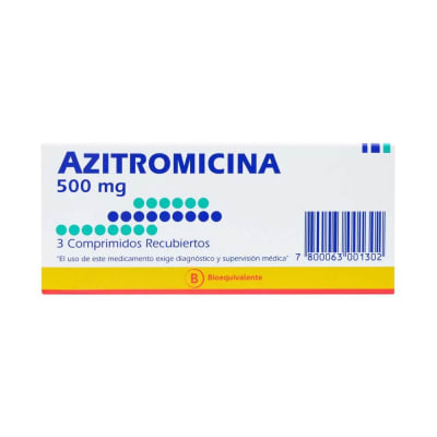 AZITROMICINA 500 MILIGRAMOS X 3 COMPRIMIDOS BIOEQUIVALENTE1