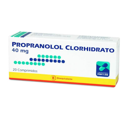 PROPRANOLOL 40 MILIGRAMOS X 20 COMPRIMIDOS BIOEQUIVALENTE1