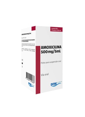 AMOXICILINA SUSPENSION ORAL 500 MILIGRAMOS/5 MILILITROS X 60 MILILITROS1