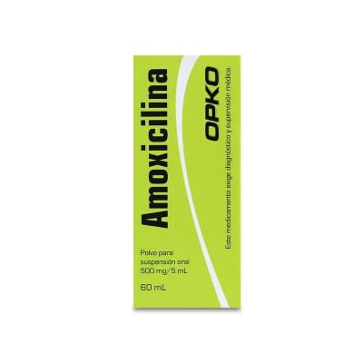 AMOXICILINA SUSPENSION ORAL 500 MILIGRAMOS/5 MILILITROS X 60 MILILITROS - OPKO1