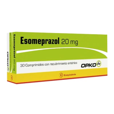 ESOMEPRAZOL 20 MILIGRAMOS X 30 COMPRIMIDOS BIOEQUIVALENTE1