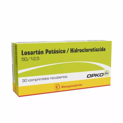 LOSARTAN HIDROCLOROTIAZIDA 50/12,5 MILIGRAMOS X 30 COMPRIMIDOS BIOEQUIVALENTE1