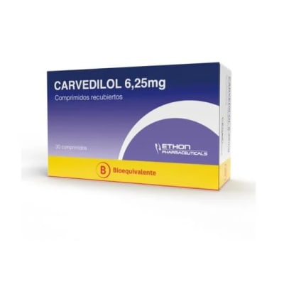CARVEDILOL 6,25 MILIGRAMOS X 30 COMPRIMIDOS1