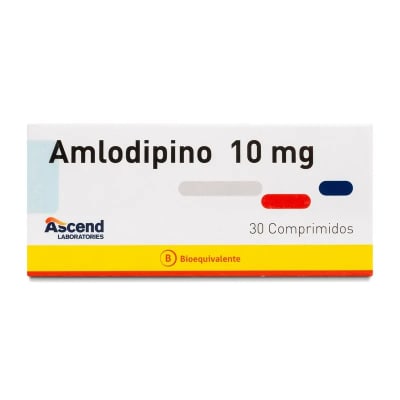 AMLODIPINO 10 MILIGRAMOS X 30 COMPRIMIDOS BIOEQUIVALENTE1