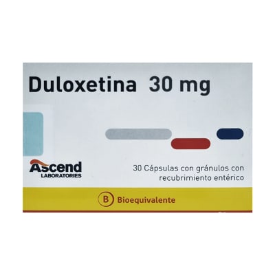 DULOXETINA 30 MILIGRAMOS X 30 CAPSULAS BIOEQUIVALENTE1