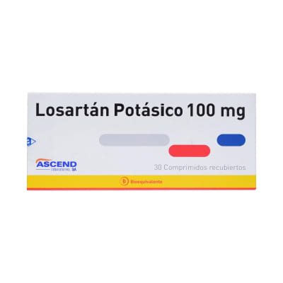 LOSARTAN 100 MILIGRAMOS X 30 COMPRIMIDOS BIOEQUIVALENTE1