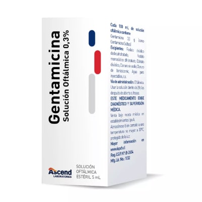 GENTAMICINA SOLUCION OFTALMICA 0,3% X 5 MILILITROS1