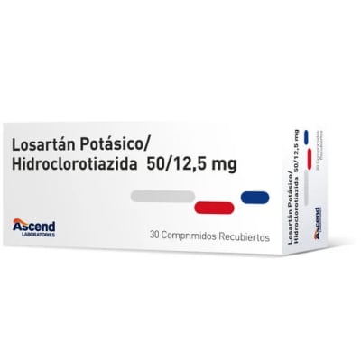 LOSARTAN HIDROCLOROTIAZIDA 50/12,5 MILIGRAMOS X 30 COMPRIMIDOS1