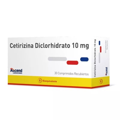 CETIRIZINA 10 MILIGRAMOS X 30 COMPRIMIDOS BIOEQUIVALENTE1
