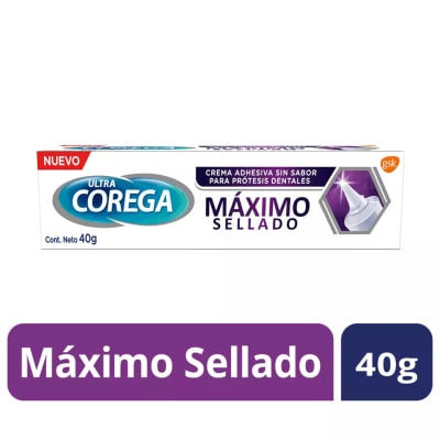 COREGA ULTRA CREMA ADHESIVA MAXIMO SELLADO SIN SABOR X 40 GRAMOS1