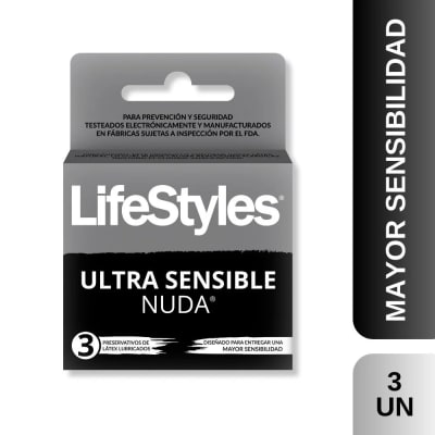PRESERVATIVOS LIFESTYLES ULTRA SENSIBLE NUDA X 3 UNIDADES1