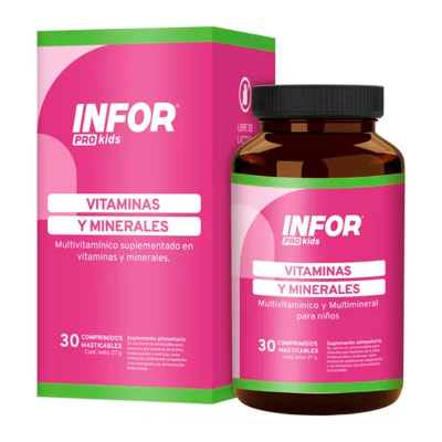 INFOR PRO KIDS VITAMINAS Y MINERALES X 30 COMPRIMIDOS MASTICABLES1
