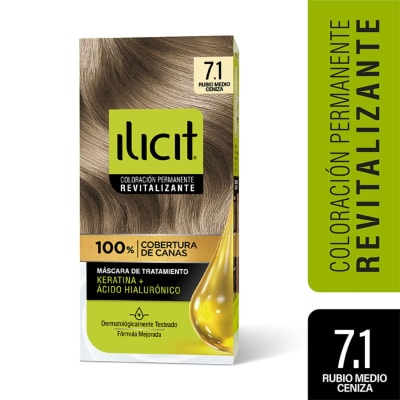 TINTE PELO ILICIT 7/1 RUBIO MEDIO CENIZA X 45 GRAMOS1