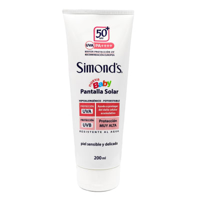 PANTALLA SOLAR BEBE SIMONDS POMO FACTOR 50 X 200 MILILITROS1