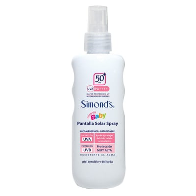 PANTALLA SOLAR BEBE SIMONDS SPRAY PIEL SENSIBLE FACTOR 50 X 190 MILILITROS1