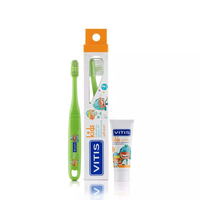 CEPILLO DENTAL VITIS KIDS MAS CREMA DENTAL X 8 MILILITROS1