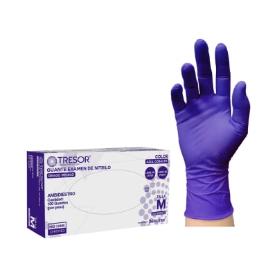 GUANTE NITRILO TALLA M TRESOR  X 100 UNIDADES1