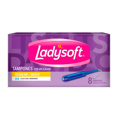 TAMPON FEMENINO LADYSOFT FLUJO REGULAR MEDIO X 8 UNIDADES1