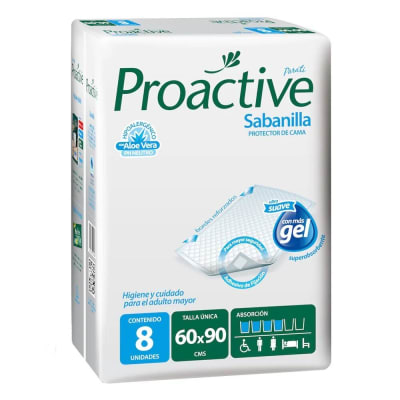 SABANILLA PROTECTOR DE CAMA PROACTIVE 60 CENTIMETROS/90 CENTIMETROS X 8 UNIDADES1