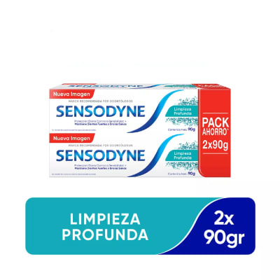 PASTA DENTAL SENSODYNE LIMPIEZA PROFUNDA 90 GRAMOS X 2 UNIDADES1